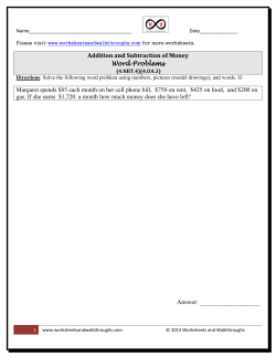 Addition and Subtraction of Money Word Problems Answer: