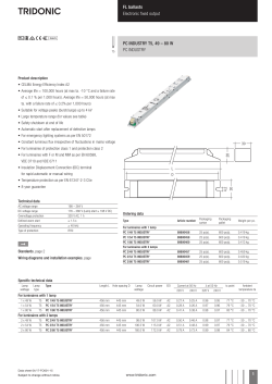 FL ballasts Electronic fixed output PC INDUSTRY T5, 49 &ndash; 80 W PC