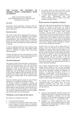 the values and excesses of modern sport