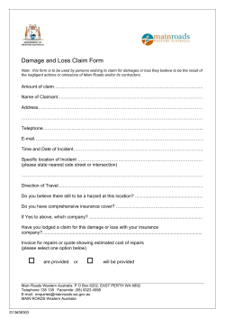 Damage and Loss Claim Form