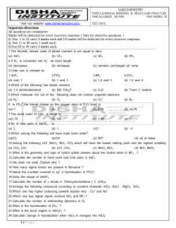 Important directions SUB:CHEMISTRY