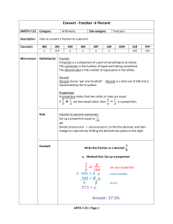 ARTH-7-23&ndash; convert- fraction to percent