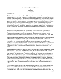 Page 1 The Geothermal Systems in Dixie Valley By Dick Benoit