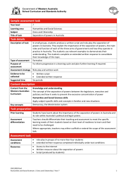HASS Civics and Citizenship Year 7 Sample - K