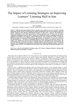 The Impact of Listening Strategies on Improving Learners` Listening