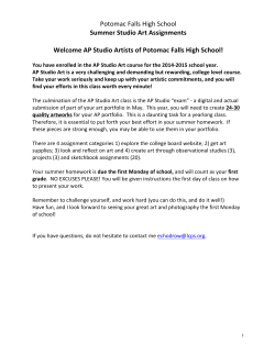 Potomac Falls High School Summer Studio Art Assignments
