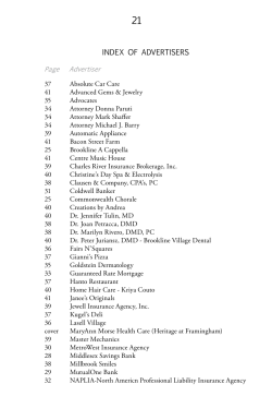 INdEX oF AdvERTISERS - for Heritage Chorale