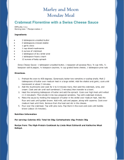 Marley and Moon Meal Monday Crabmeat Florentine with a Swiss