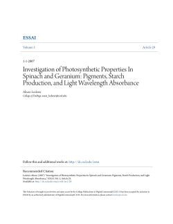 Investigation of Photosynthetic Properties In Spinach and Geranium