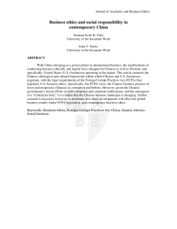 Business ethics and social responsibility in contemporary