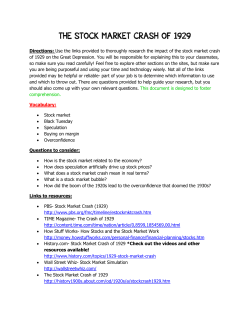 THE STOCK MARKET CRASH OF 1929