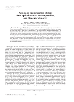 Aging and the perception of slant from optical texture, motion