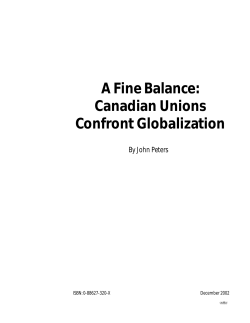 A Fine Balance: Canadian Unions Confront Globalization