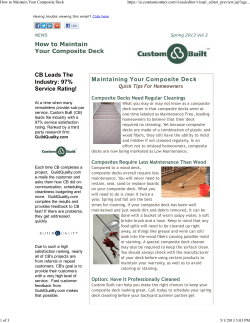 How to Maintain Your Composite Deck CB Leads The Industry: 97