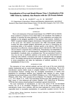 Neutralization of Foot-and-Mouth Disease Virus. I. Sensitization of