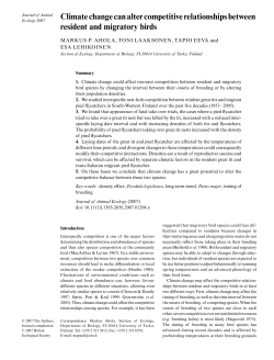 Climate change can alter competitive relationships between resident