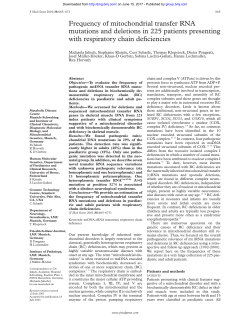 Frequency of mitochondrial transfer RNA mutations and deletions in