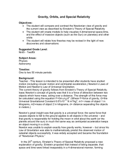 Gravity, Orbits, and Special Relativity