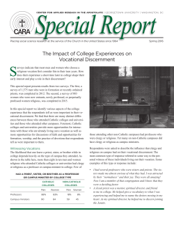 The Impact of College Experiences on Vocational Discernment