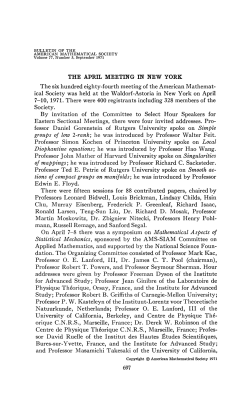 THE APRIL MEETING IN NEW YORK The six hundred eighty