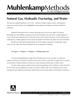 Natural Gas, Hydraulic Fracturing, and Water