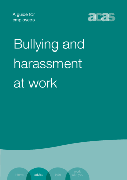 Bullying and harassment at work