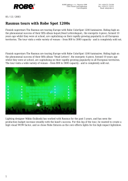 Rasmus tours with Robe Spot 1200s