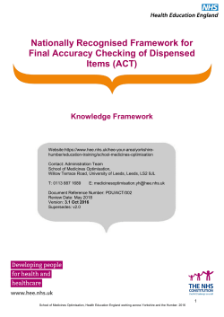 ACT Knowledge Framework - Health Education England