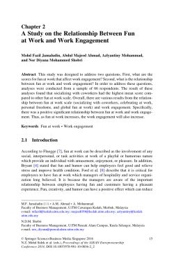 A Study on the Relationship Between Fun at Work and