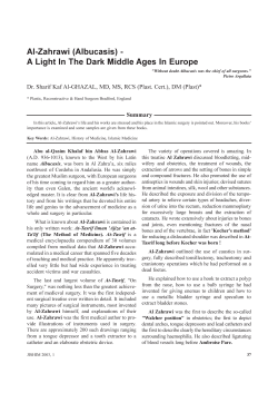 Al-Zahrawi (Albycasis) - A Light in the Dark Middle Ages in