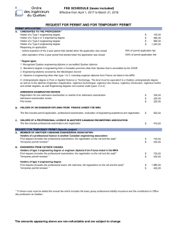 Fee schedule