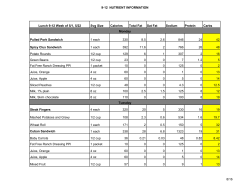 9-12 NUTRIENT INFORMATION Lunch 9