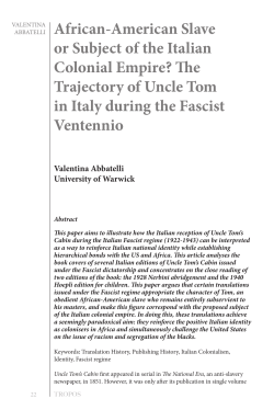 African-American Slave or Subject of the Italian Colonial Empire