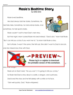 Rosie`s Bedtime Story - Super Teacher Worksheets