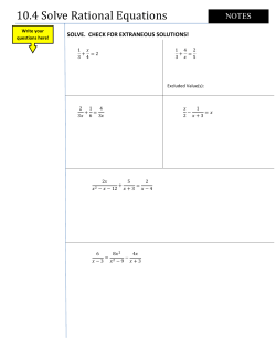 10.4 Solve Rational Equations - Flipped Math