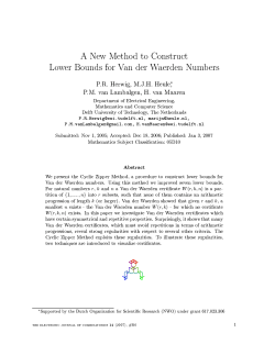 A New Method to Construct Lower Bounds for Van der Waerden