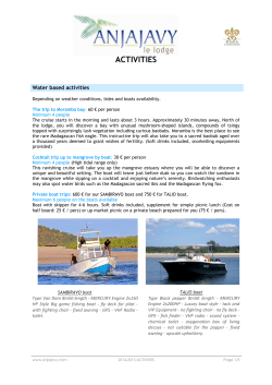 Anjajavy Activities 2014 - 2015