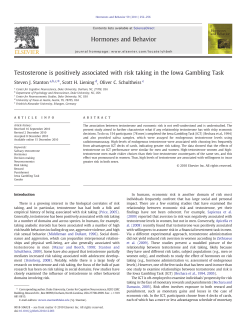 Testosterone is positively associated with risk taking in the Iowa