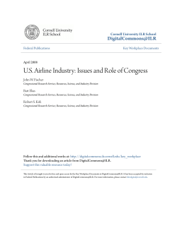 US Airline Industry: Issues and Role of Congress