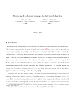 Measuring Benchmark Damages in Antitrust Litigation