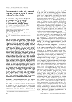 Carbon stocks in major soil types and land-use