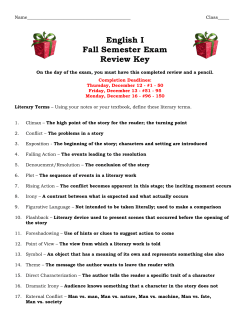 English I Fall Semester Exam Review Key