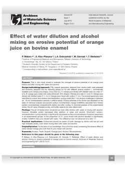 Effect of water dilution and alcohol mixing on erosive potential of