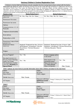 Children`s Centre Registration Form