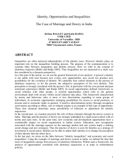 Identity, opportunities and inequalities: The case of marriage and