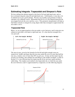 Estimating Integrals: Trapezoidal and Simpson`s Rule