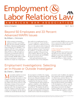 Advanced WARN - Ballard Spahr LLP