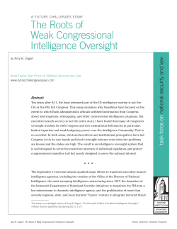 The Roots of Weak Congressional Intelligence