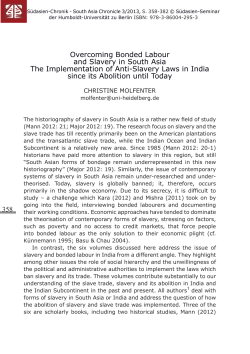 Overcoming Bonded Labour and Slavery in South Asia