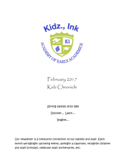 Kidz Ink February 2017 Newsletter